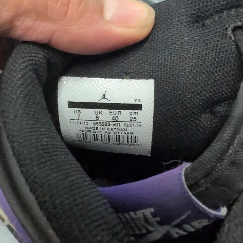 Nike Air Jordan 1 Retro High OG Court Purple 555088-501 Purple Black White